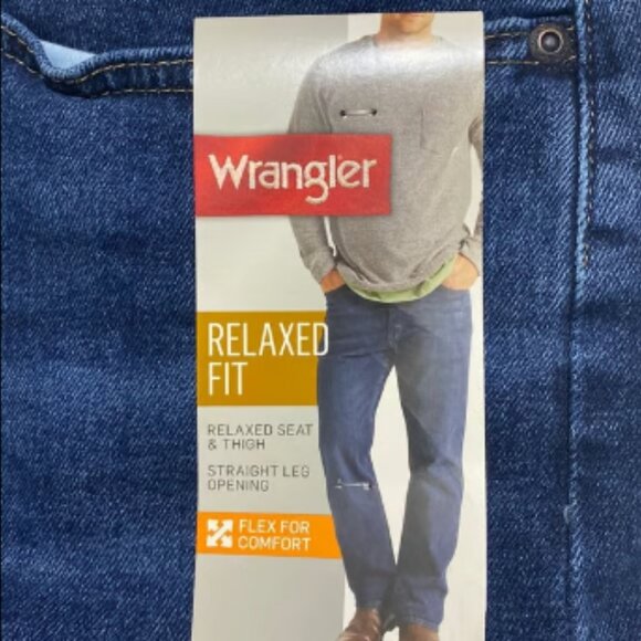WRANGLER Men’s Relaxed Fit Straight Leg Blue Denim Jeans Size 44x30 - Picture 9 of 10